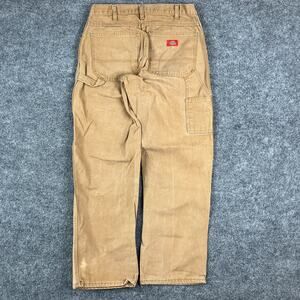 Dickies Carpenter Pants Mens Size 32x30 Brown Utility Workwear Hammer Loop